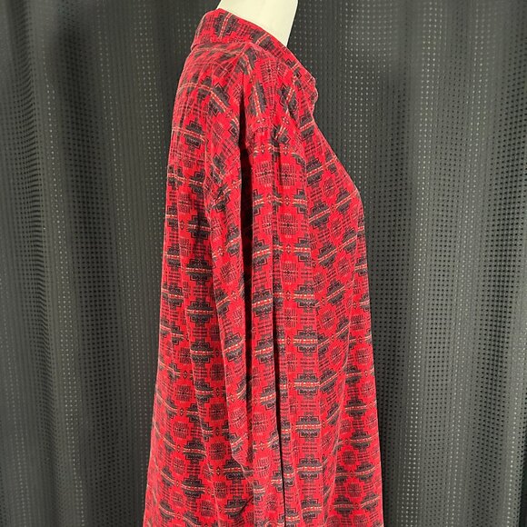 Pendleton Mens Corduroy Western Aztec Print Shirt Pearl Snap Up Pocket Shirt L - Picture 5 of 9